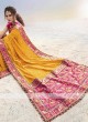 Yellow & Pink Silk saree